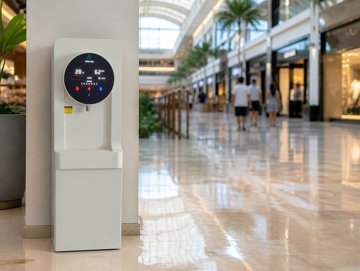 Fontaine AIR'O PURE dans une galerie commerciale